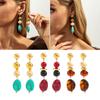Retro Luxury CCB Pendant Dangle Earrings Irregular Design Drop Ear Jewelry  Daily Wear