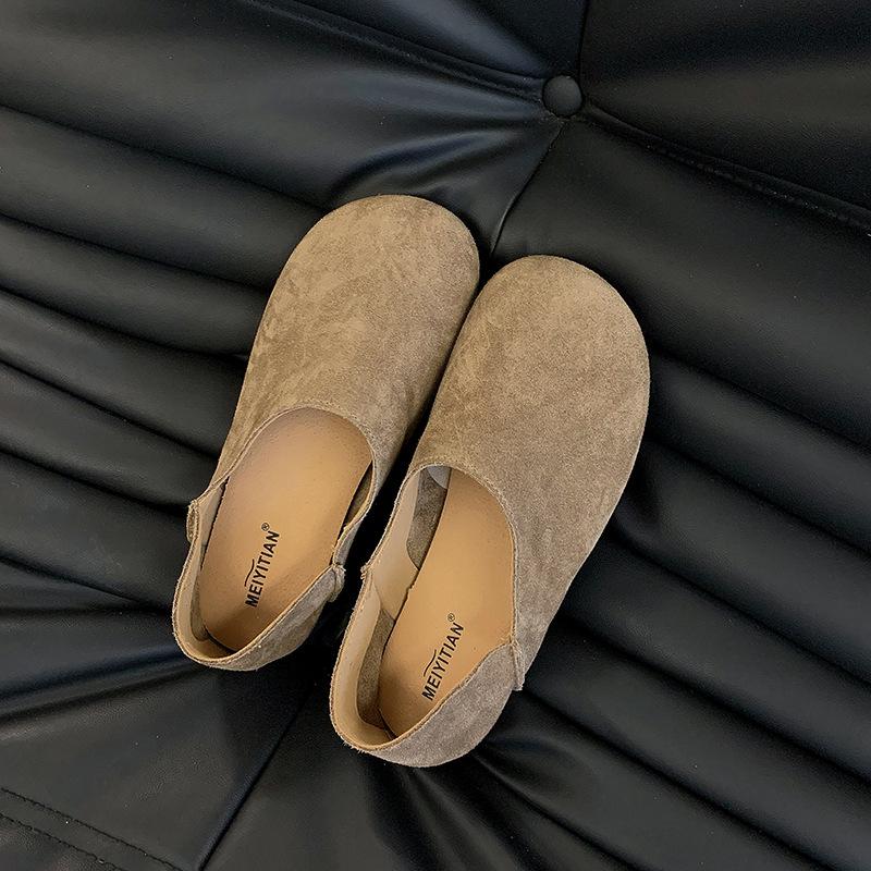 Японские уродливые милые туфли на мягкой подошве ретро-туфли бабушки женские 2024 новые туфли бобо на плоской подошве с мелким горлом и мягким лицевым отделом одинарные туфли