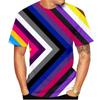 T-shirt 3D Printed Rainbow Gradient Love Pattern Summer Men Women Children Fashion Casual Oversized Crew Neck T-shirt Family Top