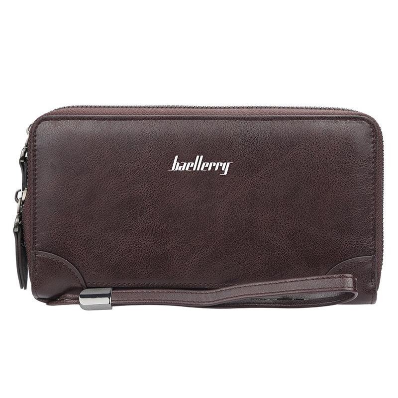 Baellerry Men Fashion Long Wallet Business Design Leather Zip Purse Wallets