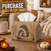 1pc Natural Woodland Autumn Tissue Box-Hedgehog Couple Daisy Element,Durable Napkin Organizer for Car,Kitchen,Dining,Home Decor-Decorative Tabletop Pa