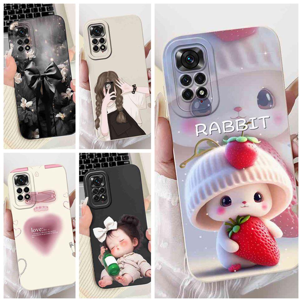 Cute Girl Cover For Xiaomi Redmi Note 11 Pro 4G Casing Soft Silicone Fundas Case For Redmi Note 11 Note11 Pro Cover Coque