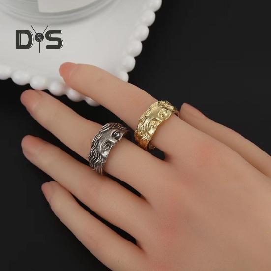 Кольцо унисекс из полированного сплава с изображением богини Венеры, регулируемое кольцо для вечеринки, свидания, повседневной жизни, ювелирные изделия на палец