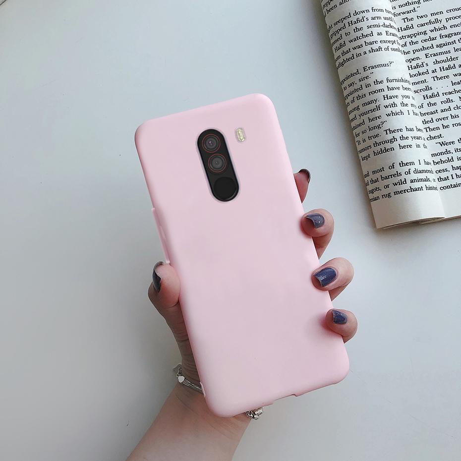 Чехол для Xiaomi Pocophone F1 Матовый frosted Конфетный цвет ТПУ Мягкая задняя крышка Для Xiaomi Pocophone F1 Poco Phone F1 Чехол 6.18 дюйма