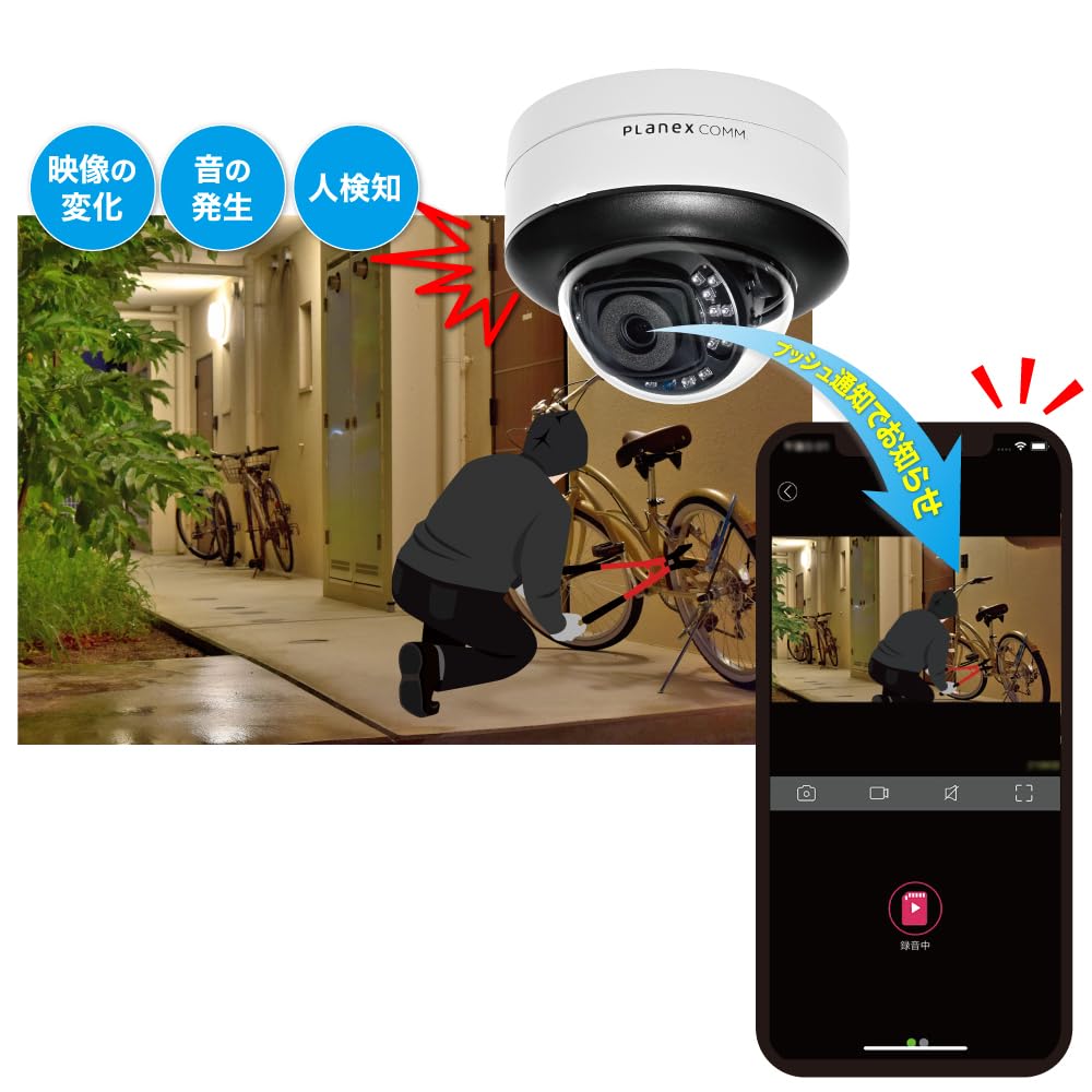 Planex SmartCam Профессиональная купольная камера 3 Мп, Совместимая, CS-QP50-3M