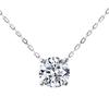 Moissanite Necklace Single SV925 Popular Platinum 1ct Azuki Chain Box [Diamond Lab] Women's [Gift Set]