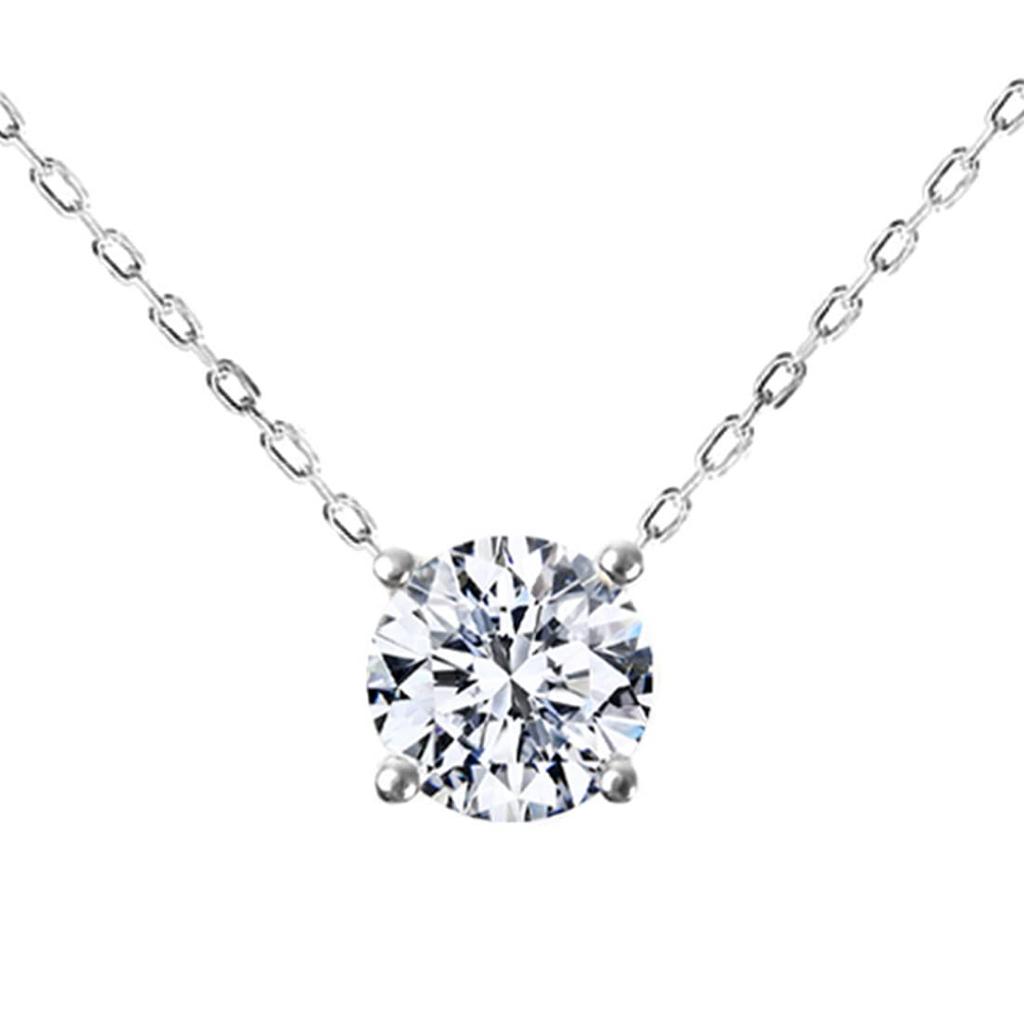 Moissanite Necklace Single SV925 Popular Platinum 1ct Azuki Chain Box [Diamond Lab] Women's [Gift Set]