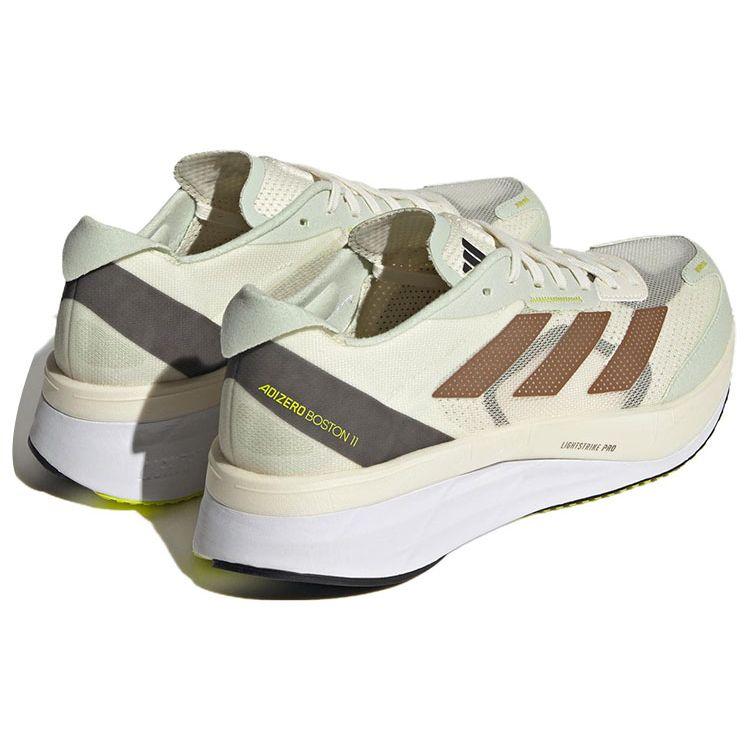 adidas Adizero Boston 11 Удобная ткань Синтетическая кожа Низкий верх Кроссовки для бега Унисекс Кроссовки для бега Бежевый ID4443