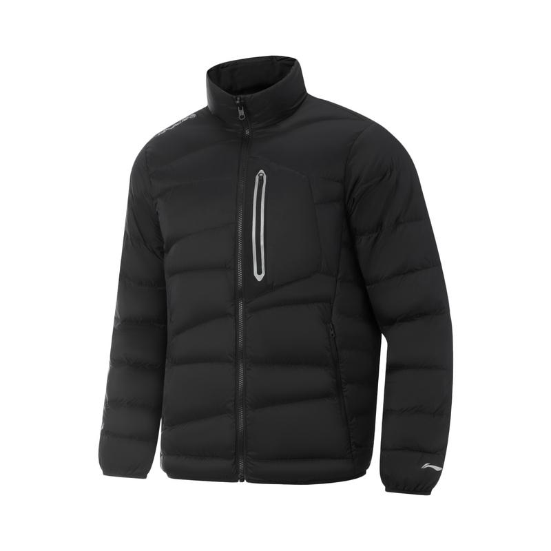 Li-Ning Мужская куртка AYMV165-4 из углеродного волокна, светоотражающая, водоотталкивающая, солнцезащитная, короткая, с гусиным пухом