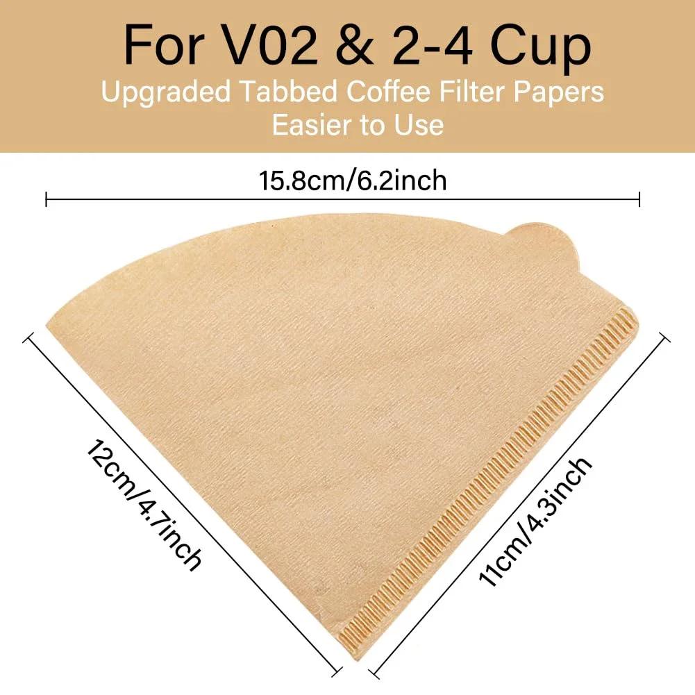 50 шт. бумажных фильтров для кофе, конический фильтр V-образной формы, капельный фильтр, ручной кофейный фильтр, коническая бумага