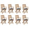 Day and Night - Day and Night Folding Garden Chairs 8 Units and Cushions Solid Acacia Wood