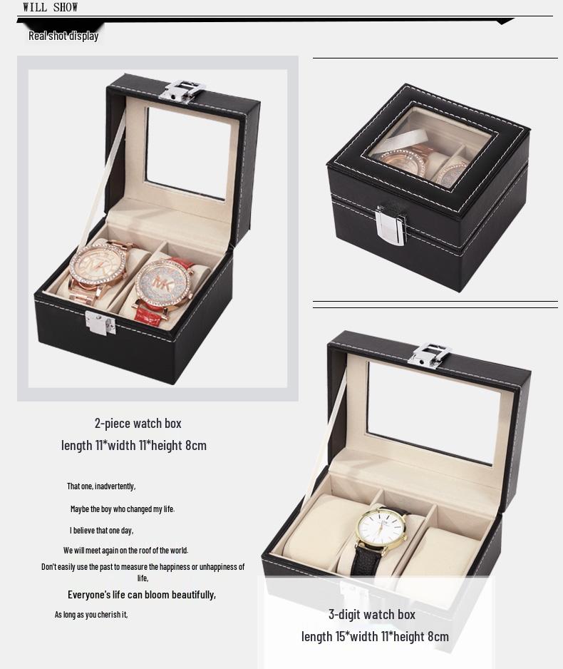 Кожаный дисплейный кейс для часов и ювелирных изделий с несколькими отделениями и верхним светом