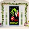 1 комплект гобеленов для гаражных ворот с 4 застежками-лентами в рождественском стиле с принтом Гринчи из мультфильма, создающий праздничную атмосферу для украшения фона для новогодней вечеринки