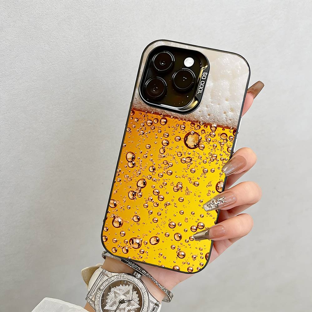 Пиво Чехол для телефона для iPhone 17,16,15,14,13,12,11 Plus,Pro Max,XS,Цветной Серебряный Внутренний Чехол