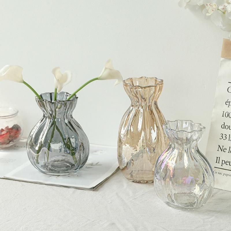 Стиль интернет-знаменитости Прозрачная стеклянная ваза для гидропонных цветочных композиций - Дисплей из гипсофилы для гостиной или обеденного стола