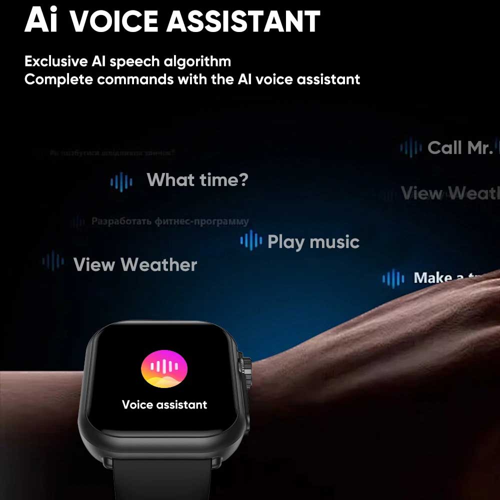 Новые умные часы 1000 мАч Длительное время работы от аккумулятора Для мужчин Женщин Фитнес Спорт Bluetooth-вызов Водонепроницаемые 1,85-дюймовые Полноценный сенсорный экран Умные часы