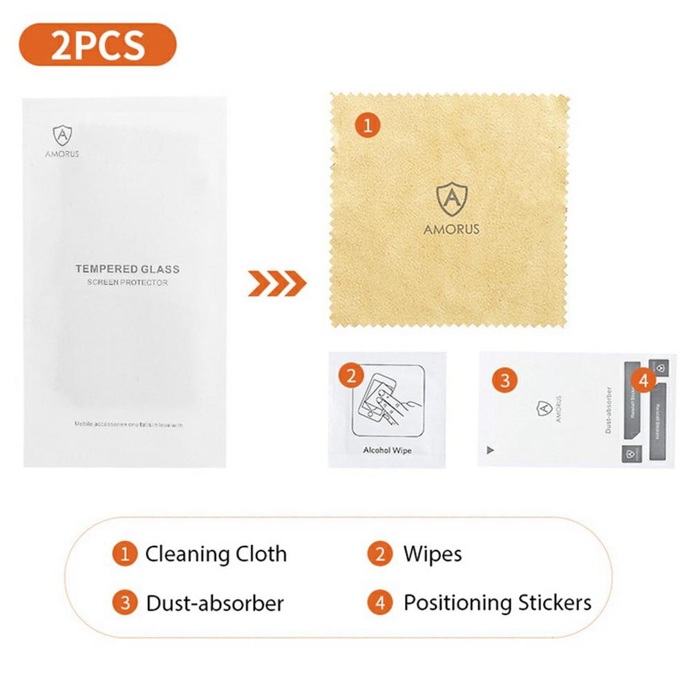 AMORUS 2Pcs For OnePlus Nord CE4 Lite 5G Screen Protector Shatterproof Silk Printing Tempered Glass Film