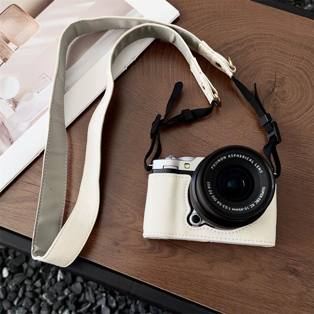 Получехол ручной работы из искусственной кожи для камеры Fujifilm XM5 Fuji X-M5, крышка с отверстием для аккумулятора снизу, со шнурком