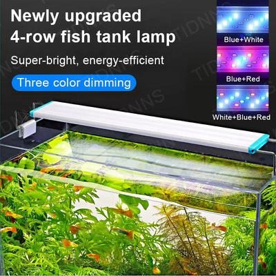 Супертонкий светодиодный аквариумный светильник RGB для водных растений 18-58 см, водонепроницаемый, расширяемый, для аквариума, 90-260 В, цветные светильники