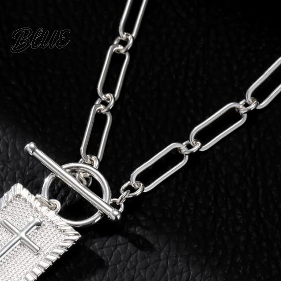 Faith Symbol Necklace Women Cross Pendant 16" Paperclip Chain Trendy