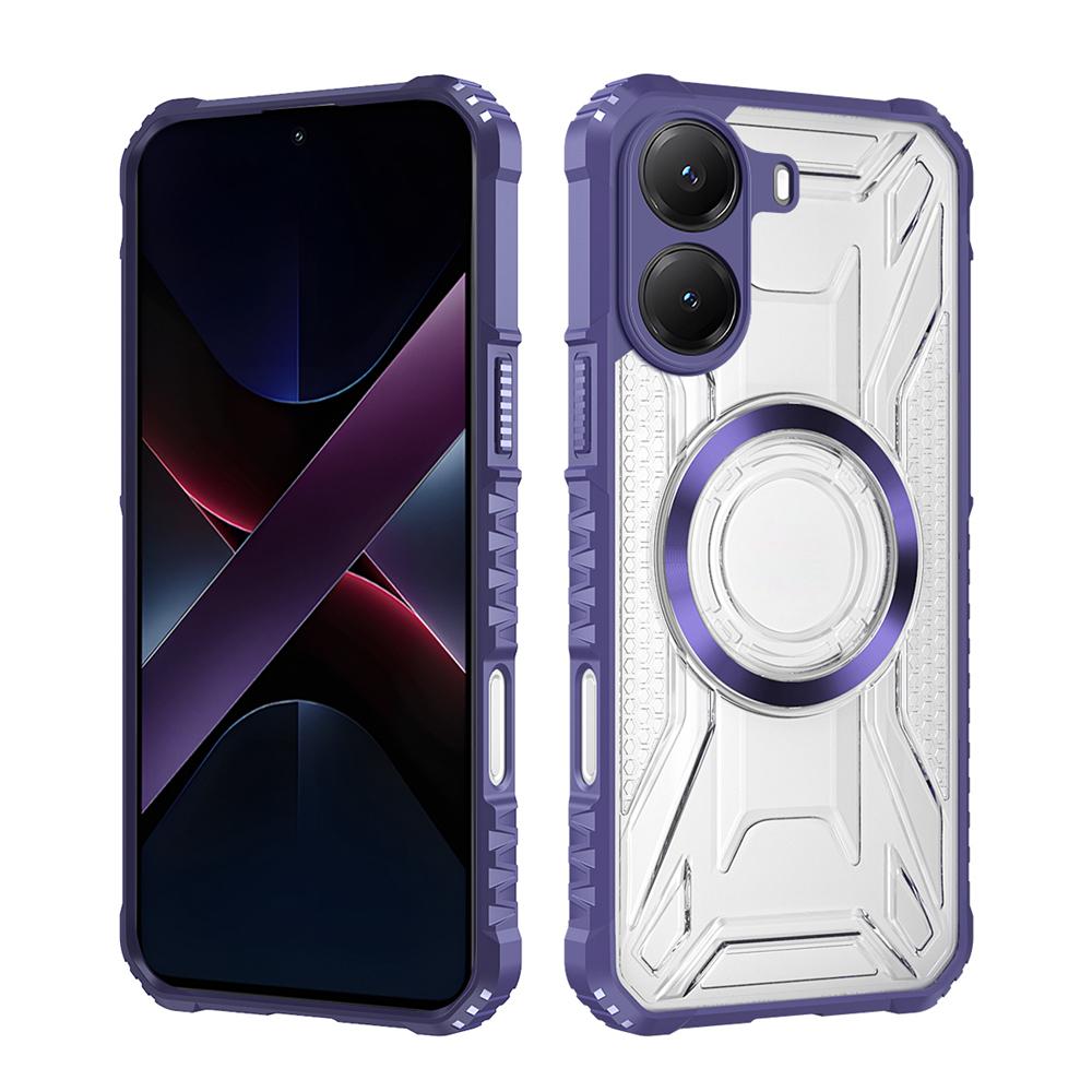 KEYSION Прозрачный магнитный чехол для OPPO A6x 4G 5G Мягкий силикон+ПК Ударопрочная задняя крышка для телефона OPPO A6t 4G 5G