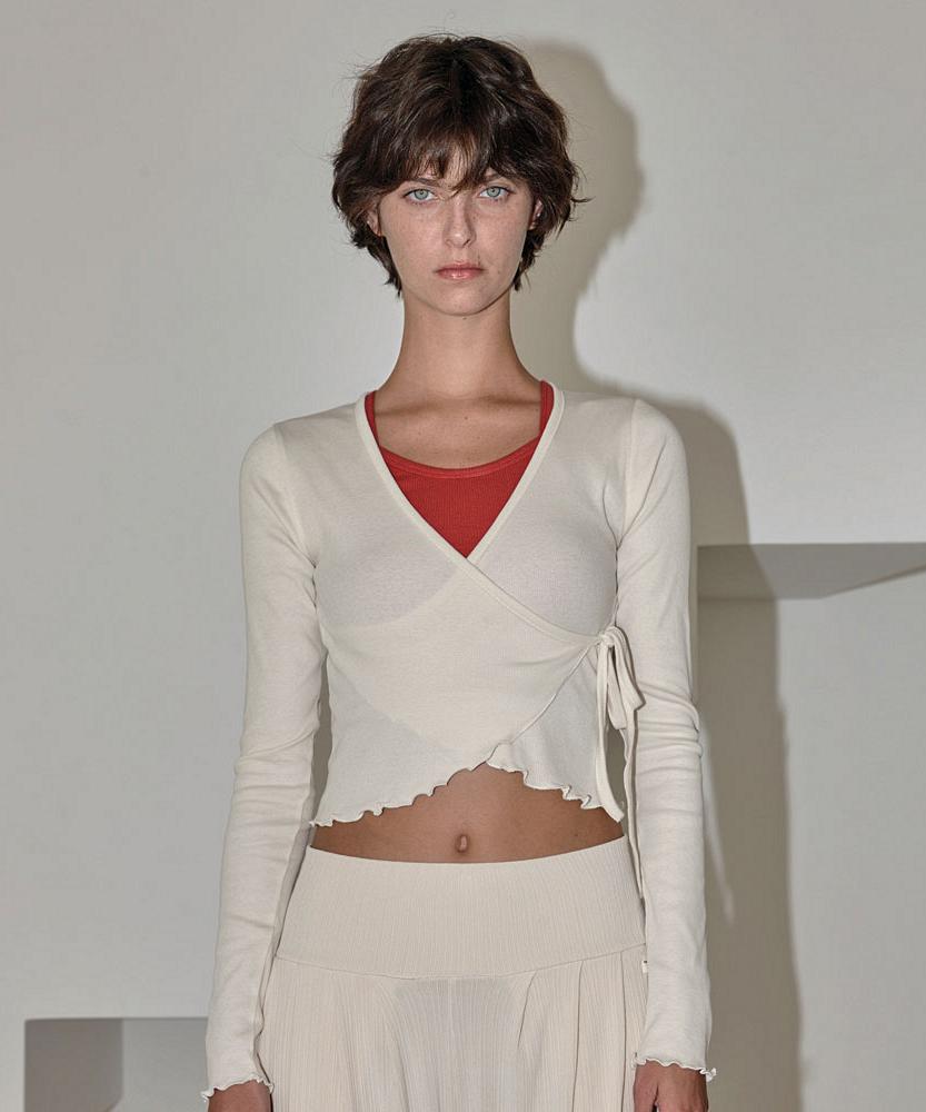 Debiweeo New Wave Wrap Длинный рукав Devi-T0114-Кремовый