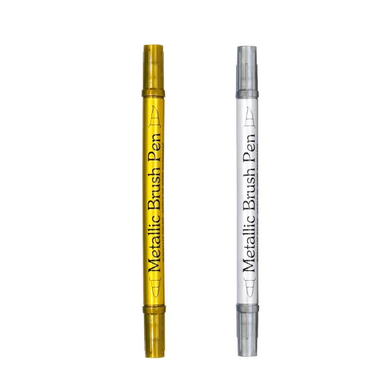 Двусторонние цветные металлические водостойкие перманентные маркеры-ручки Золотой Серебряный Цвет для DIY Арт-маркера Ручка Арт-рисование Принадлежности