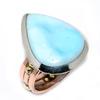 Двухцветное подарочное кольцо из натурального стерлингового серебра 925 пробы с драгоценным камнем Ларимар S.8 H0P42