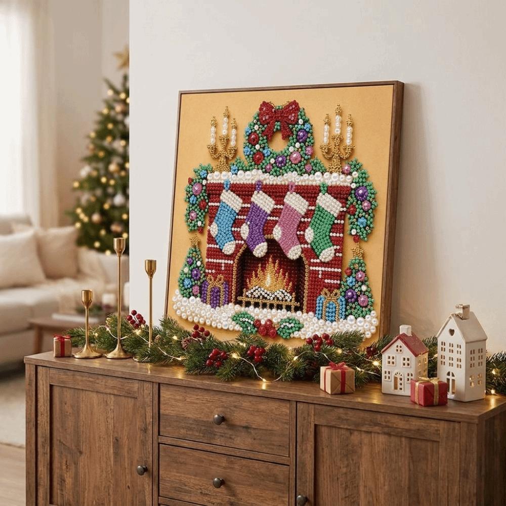 Self‑Adhesive Xmas Rhinestone Painting Kit Santa Crystal Painting Set Family Activity