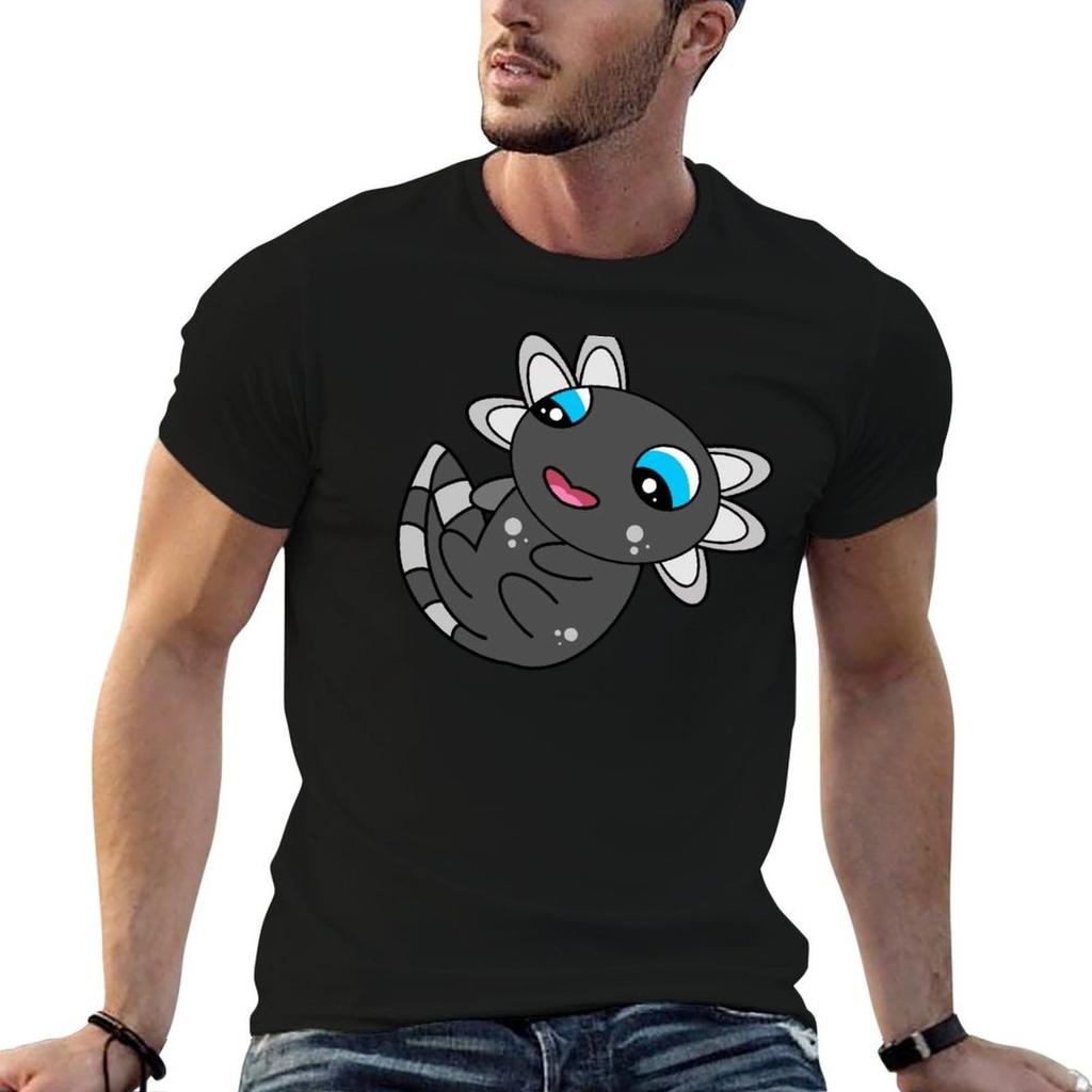 Cute Baby Black Axolotl Tshirt Creative Graphic Tee Shirt