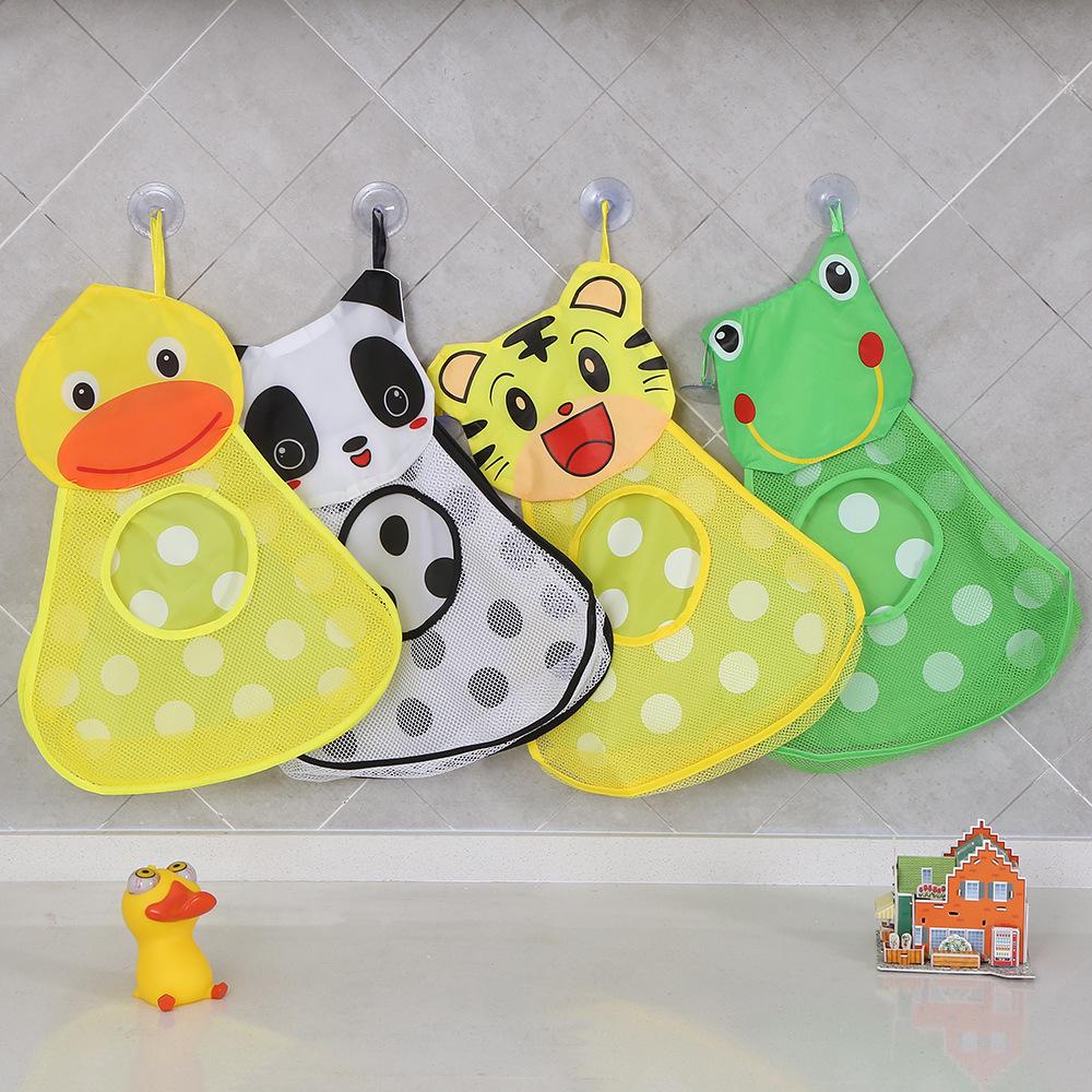 Animal Cartoon Suction Cup Storage Bag - Waterproof Mesh for Bath Toys & Bathroom Essentials