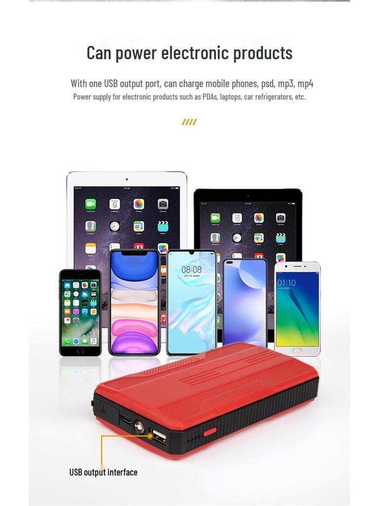 Мощный автомобильный аварийный пусковой блок Power Bank
