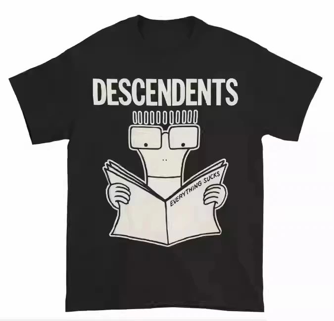 Punk Rock Tops HOT SALE Descendent Hardcore European and American Style Street Tops Casual Loose Oversizeshort Tshirt Unisex