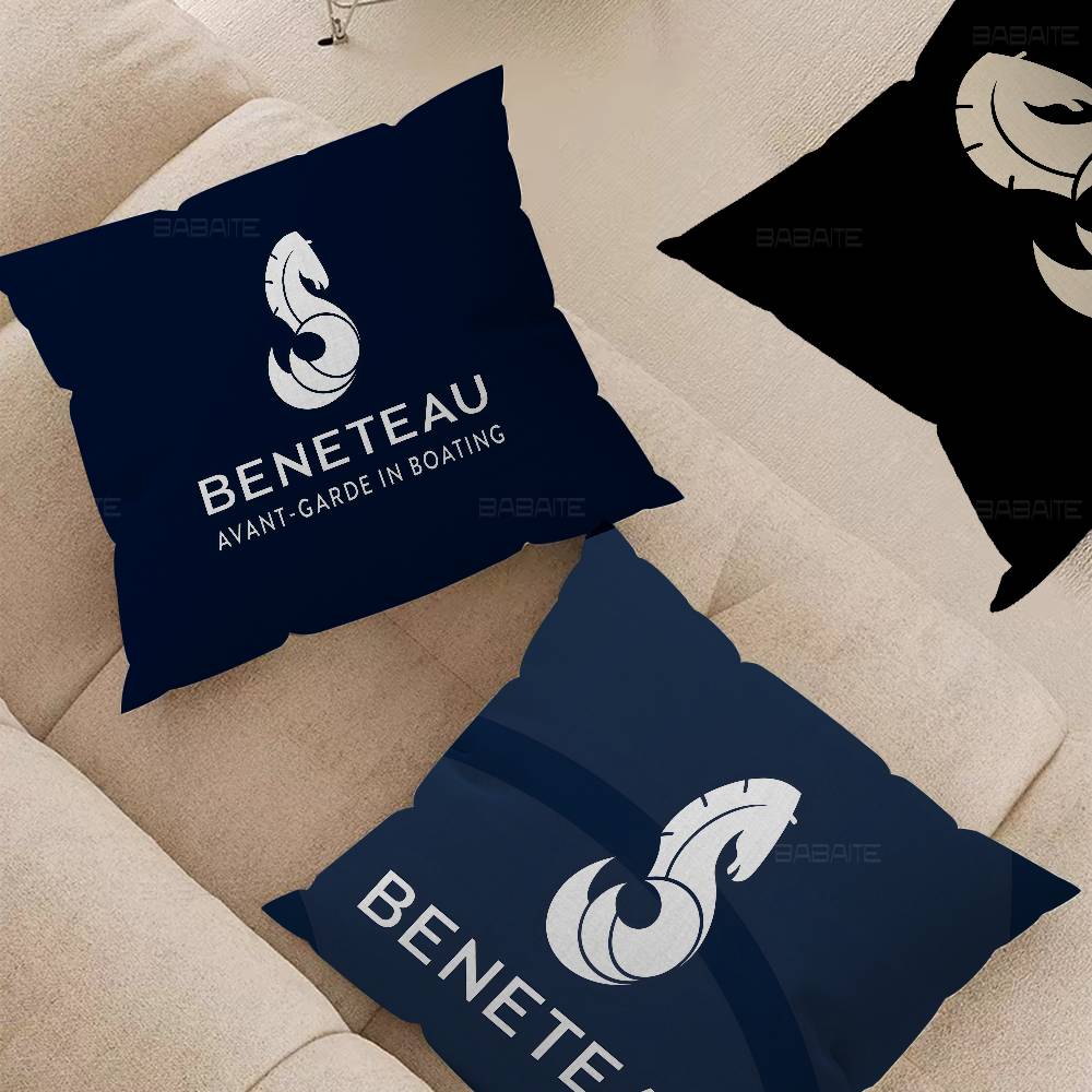 BBENETEAU Logo Cushion Cover Inches Farmhouse Decor Home Throw Pillow Covers for Couch Decorations