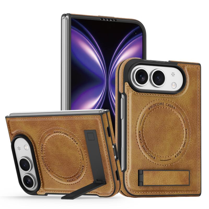 For iPhone Duo Case Magnetic Kickstand Leather Cover Shockproof Protective Shell