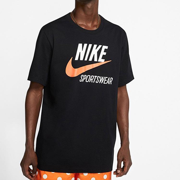 Nike Спортивная одежда Futura Logo Print Short Sleeve T Shirt Men Tops Black CW7072-010