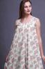 White15 Floral Leaves & Rose Printed Cotton Nightgowns For Women Sleeveless Gown Sleepwear Maxi Dress
