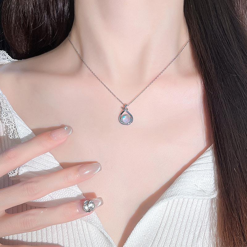 Оригинальное женское ожерелье с каплями воды, осенне-зимняя новинка, интернет-знаменитость, модная цепочка на ключицу из нержавеющей стали с темпераментом