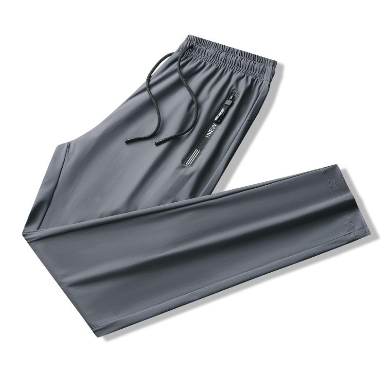 Мужские быстросохнущие повседневные брюки Ice Silk: Дышащий, Свободный крой, Эластичные манжеты, Летняя спортивная одежда