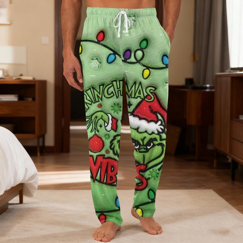 Мужские повседневные брюки с однотонным вязанным узором и карманами для домашней пижамы