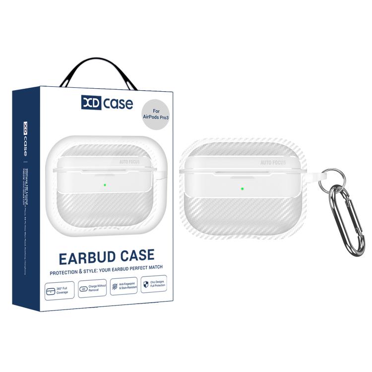 For AirPods Pro 3 XDcase Carbon Fiber Texture Earbud Case with Hook