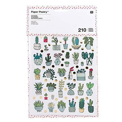 Наклейки - Rico Design - Hygge Растения Микс - 210 штук - 6 листов - 18x14.5 см
