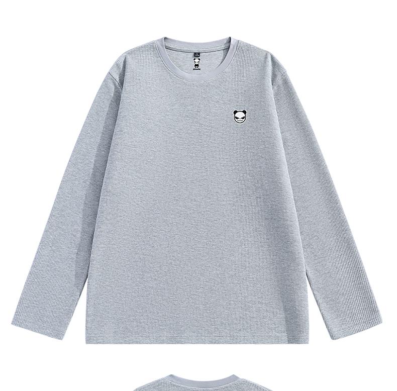 Hello Hipanda, Panda Long-Sleeved Solid Color American Waffle T-Shirt