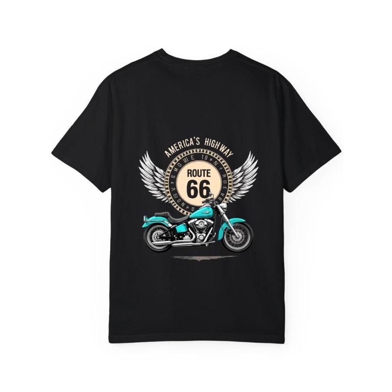 Белая футболка с графикой мотоцикла Route 66 и дизайном крыльев для мужчин, повседневная одежда, стиль дорожного путешествия