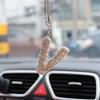 Автомобильный подвесной алфавитный орнамент 3D Алфавитный автомобильный кулон Декорация для салона зеркала заднего вида Хрустальные автомобильные подвесные аксессуары