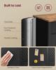 SONGMICS Storage Cabinet, Metal Cabinet, Sideboard with 2 Doors, Magnetic Closure, Adjustable Shelves, Steel Frame, Rustic Brown and Matte Black U