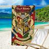 1pc Hogwarts Beach Towel with Custom Name, Beach and Seaside Swimming Pool Equipment, Fashion Pattern, Rectangular, Travel Essential
