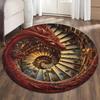 Книги Дракона Библиотеки Рождество 3D-печатный ковер Рождественский ковер для помещений Фэнтези Дракон Праздники Ковер Гостиная Рождественский 3D-ковер