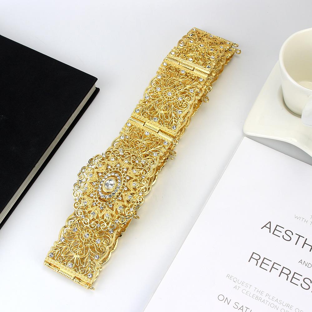 Traditional Golden Belt Waist Chain Bride Wedding Accessory Hollowed Design Jewelry Gift 2023