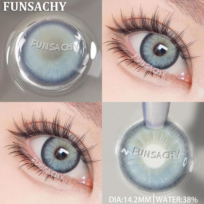FUNSACHY Новые цветные контактные линзы для глаз 1 пара Натуральные модные контактные линзы Сине-серые линзы для глаз Ежегодная косметика для учеников